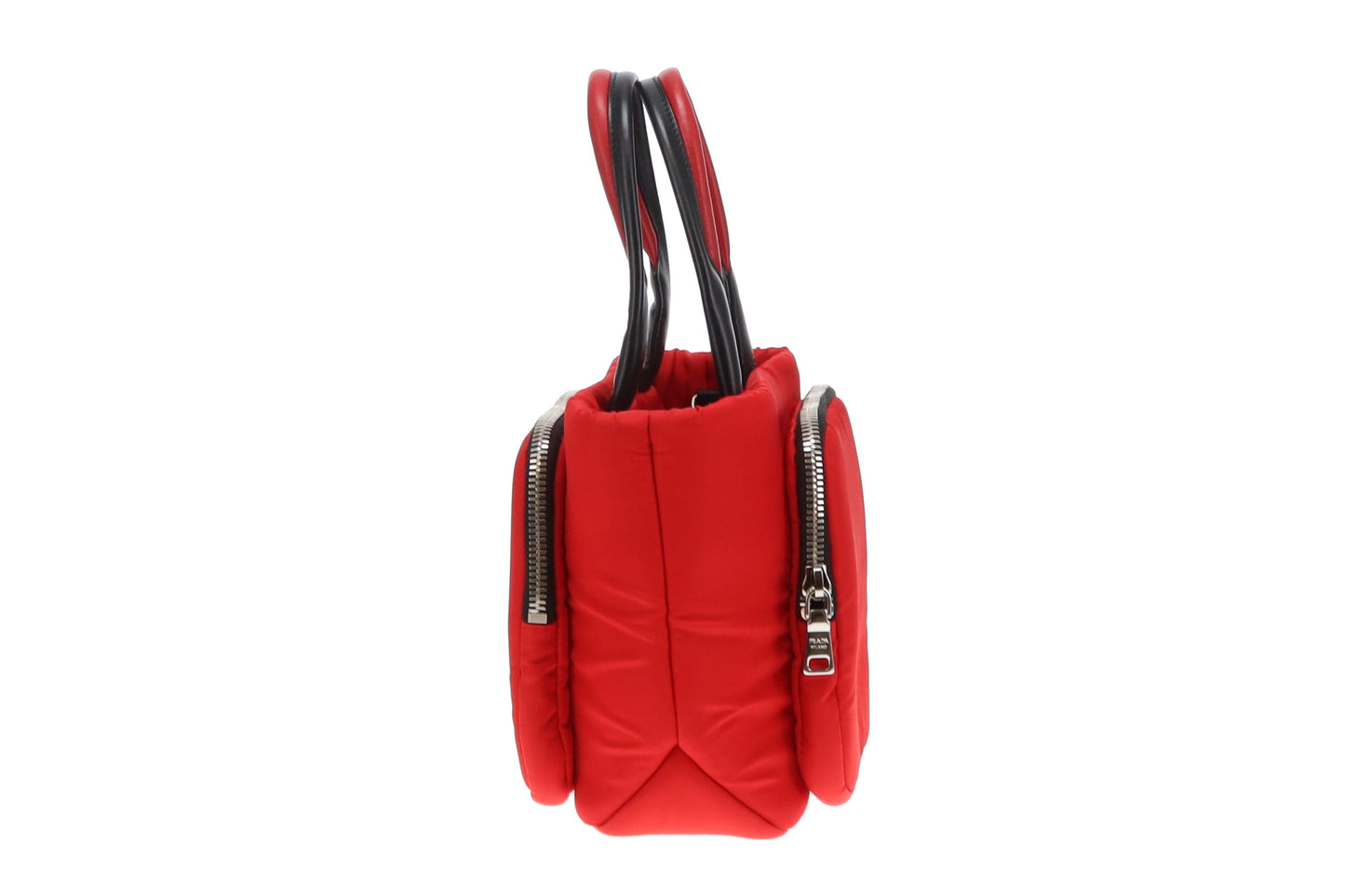 Prada Pocket Small Cargo Tote Red Tessuto Nylon