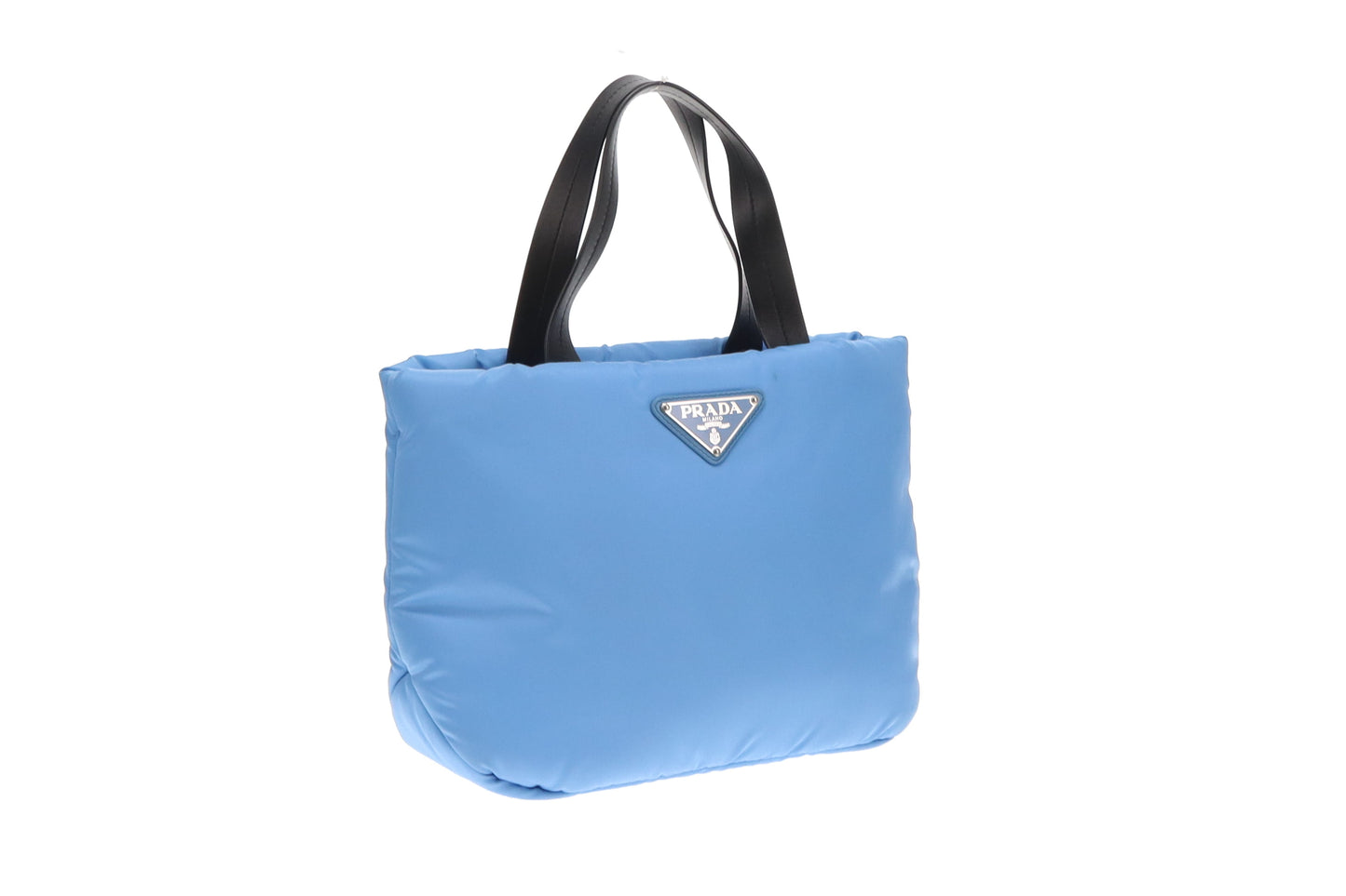 Prada Puffer Tote Small Blue Nylon