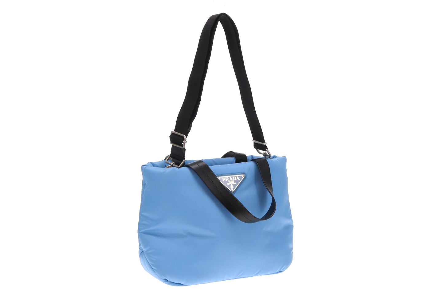 Prada Puffer Tote Small Blue Nylon