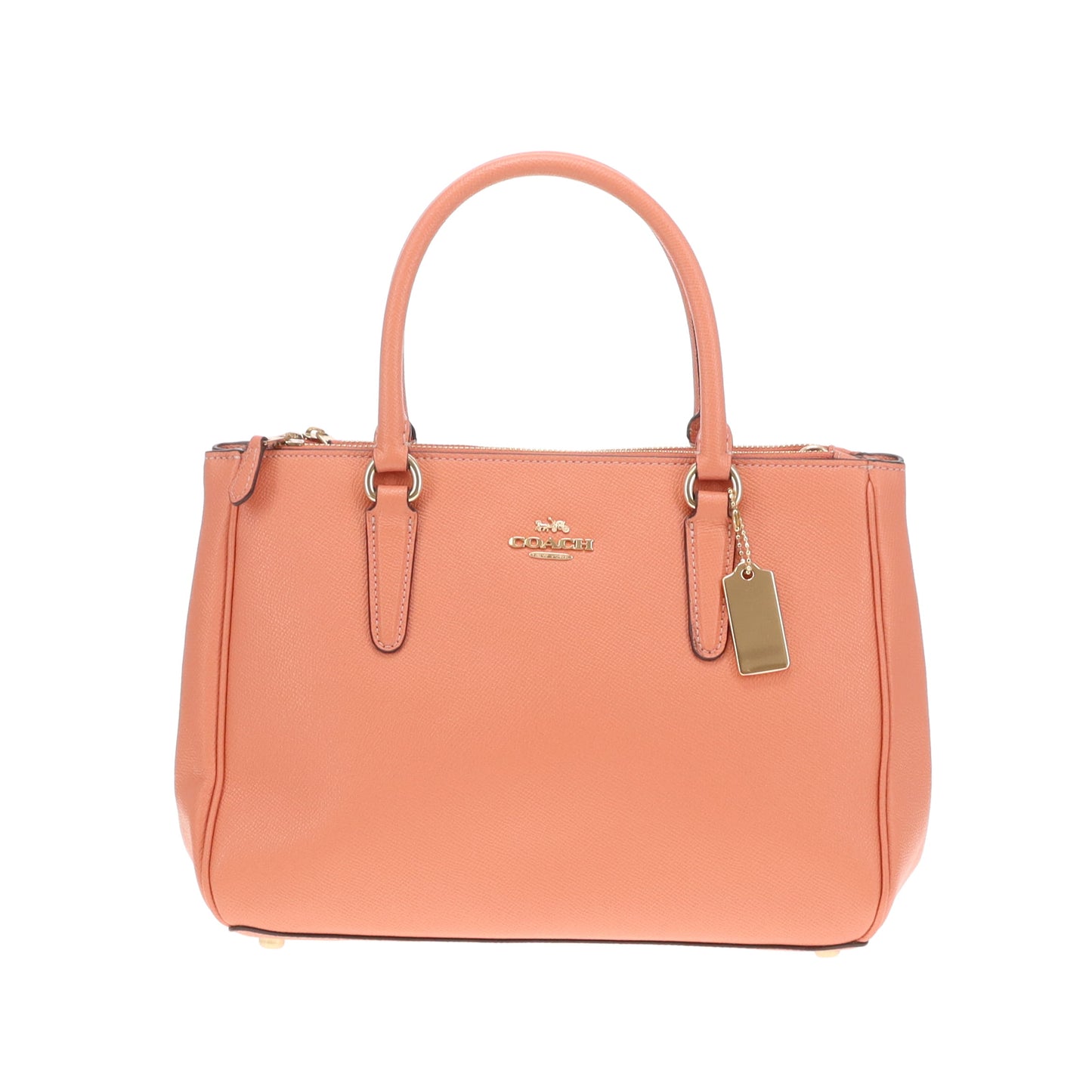 Coach Surrey Carryall Peach Crossgrain Leather