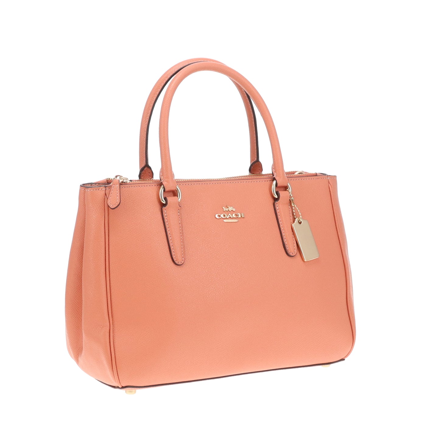 Coach Surrey Carryall Peach Crossgrain Leather