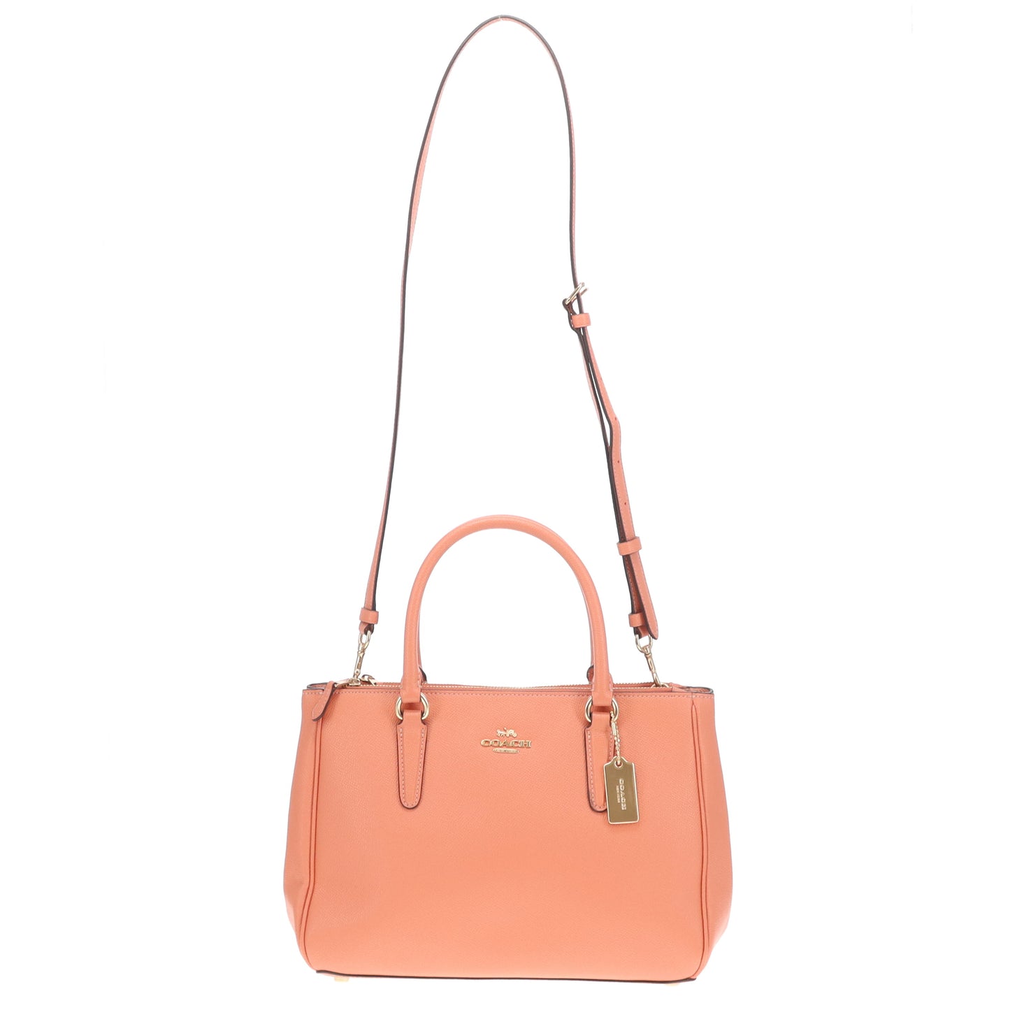 Coach Surrey Carryall Peach Crossgrain Leather