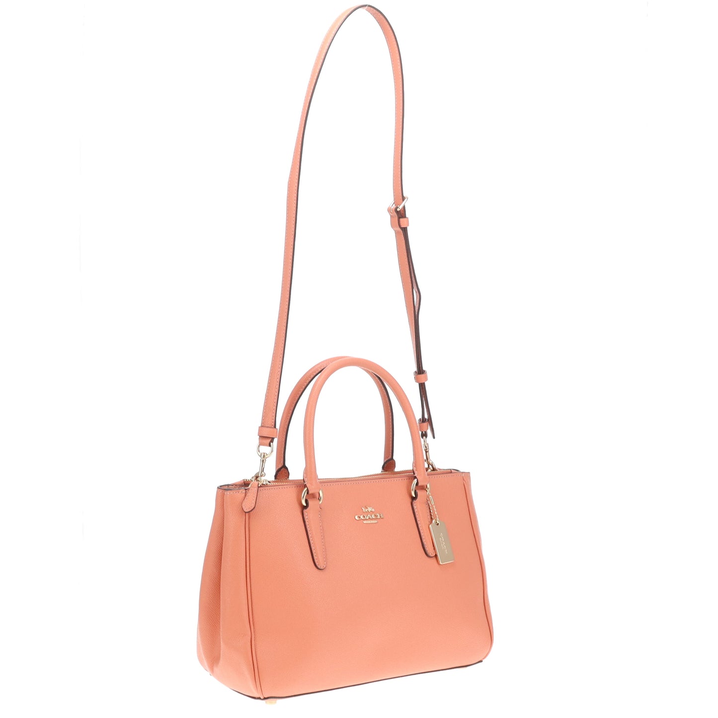 Coach Surrey Carryall Peach Crossgrain Leather
