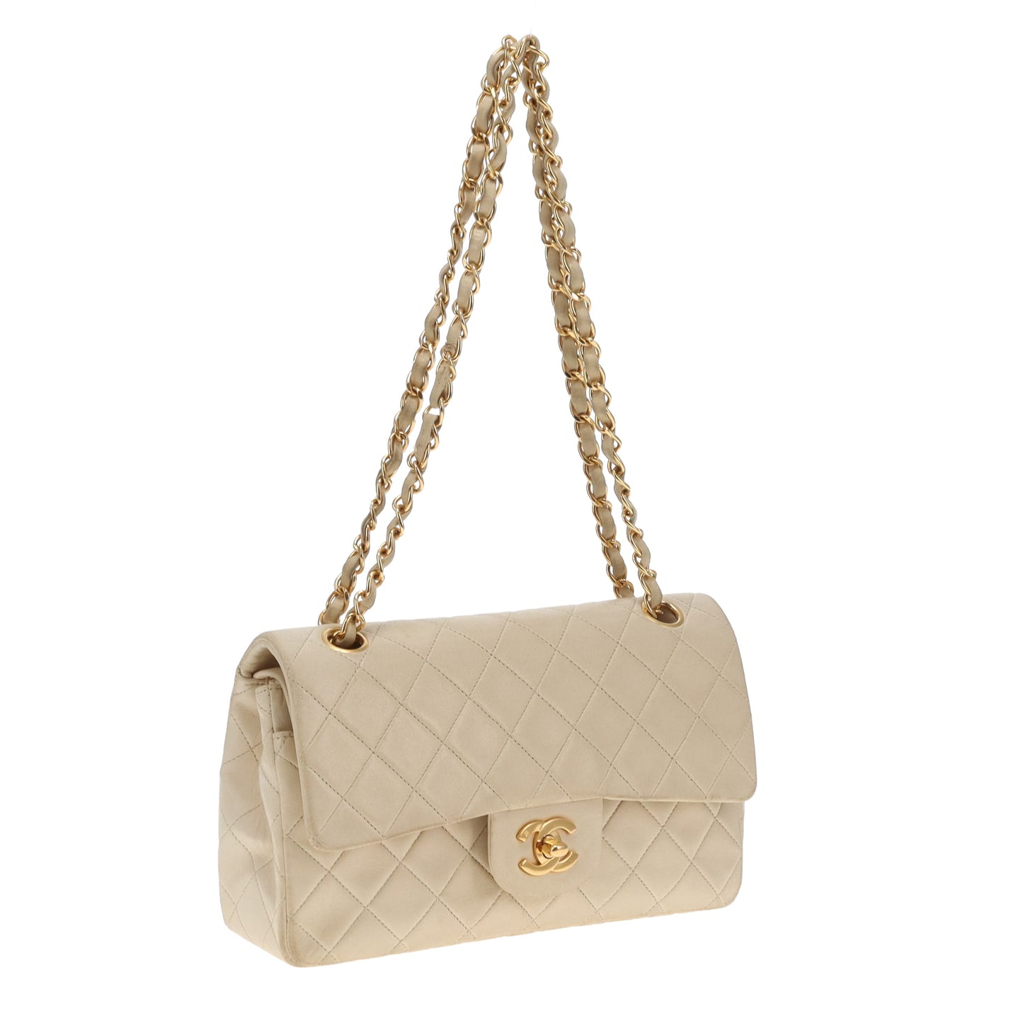 Chanel Classic Double Flap Small Cream Lambskin GHW Vintage