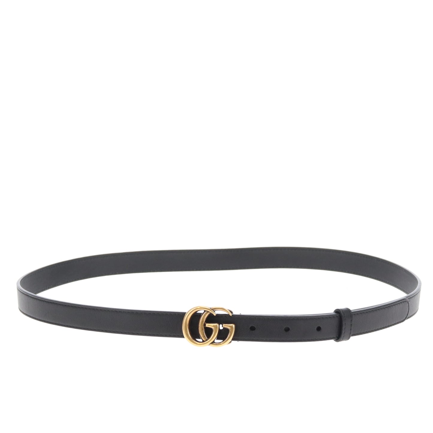 Gucci Belt GG Thin Black GHW 95cm