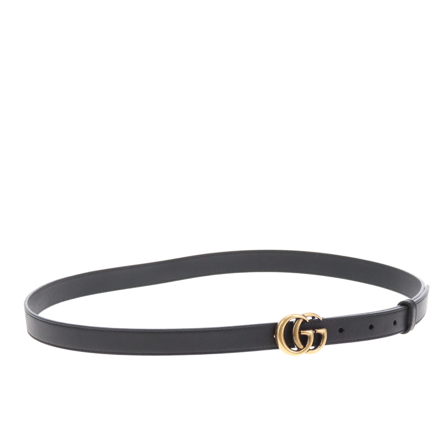 Gucci Belt GG Thin Black GHW 95cm