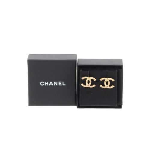 Chanel CC Textured Large Earrings Goldtone 2023