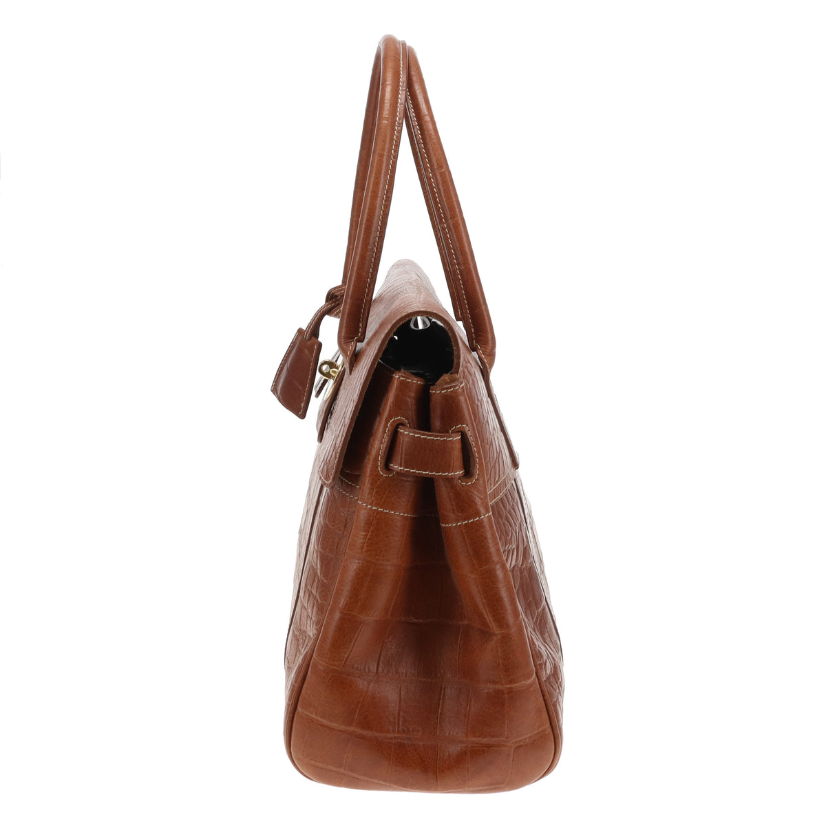 Mulberry Bayswater Croc Embossed Oak GHW