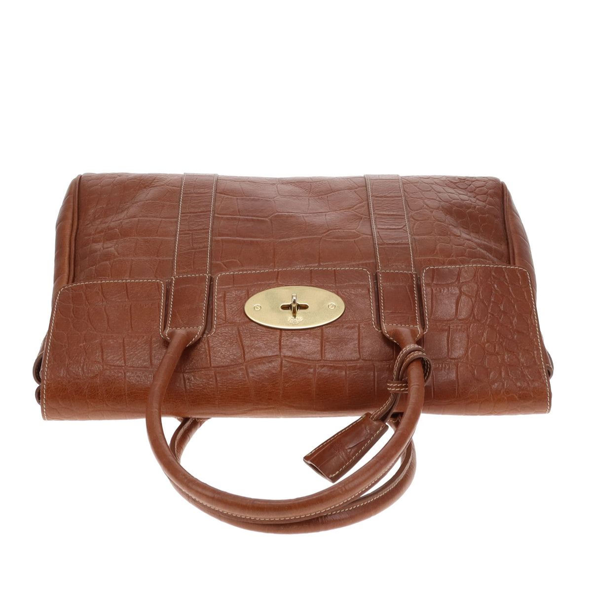 Mulberry Bayswater Croc Embossed Oak GHW