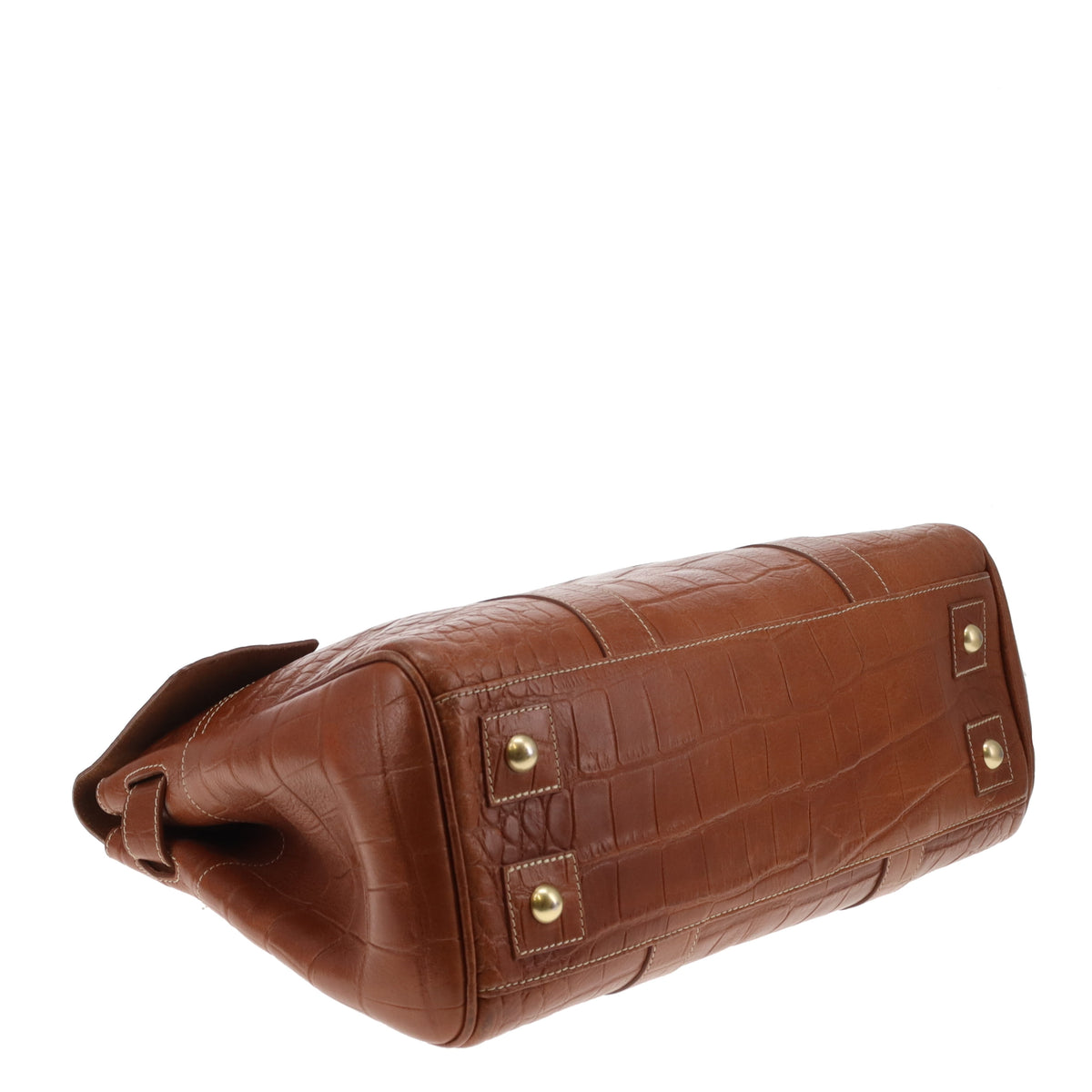 Mulberry Bayswater Croc Embossed Oak GHW