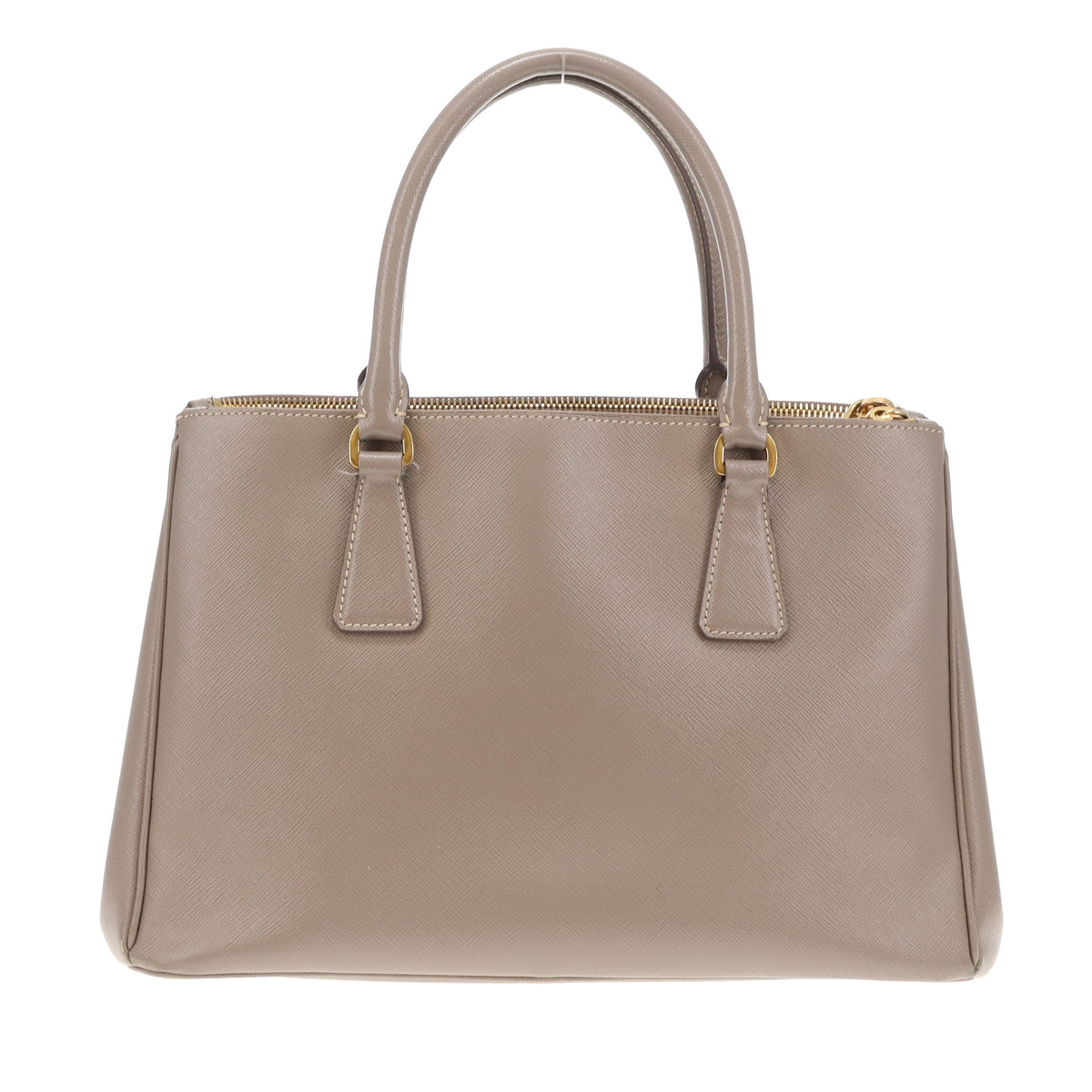 Prada Galleria Double Zip Grey Saffiano GHW