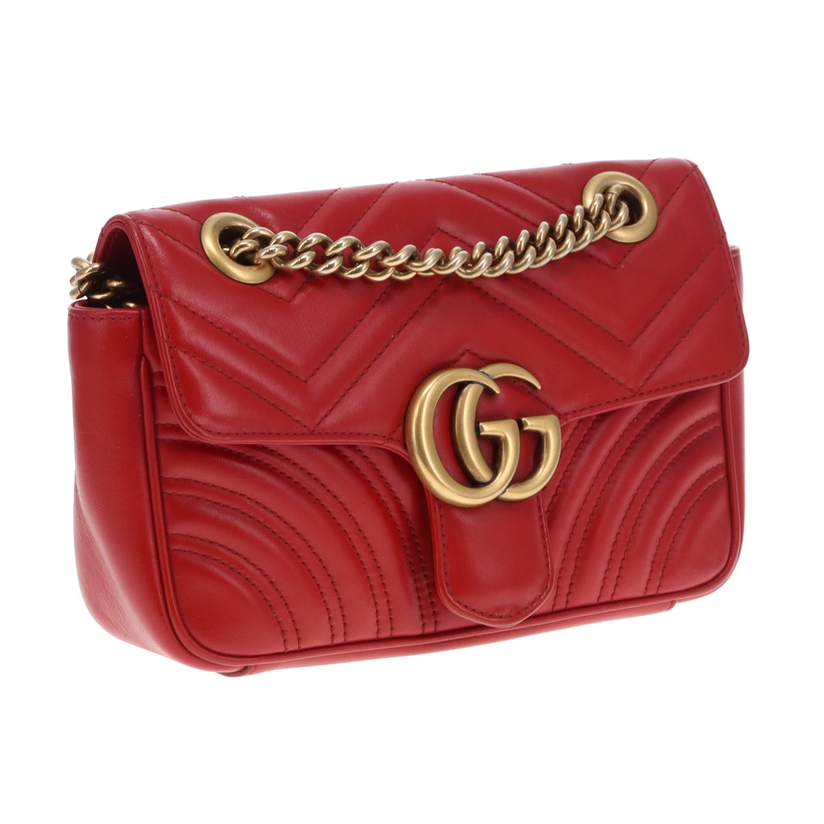 Gucci Marmont Flap Old Model Mini Red GHW