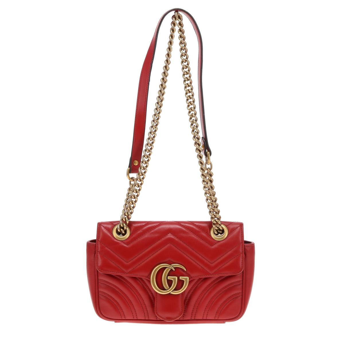 Gucci Marmont Flap Old Model Mini Red GHW