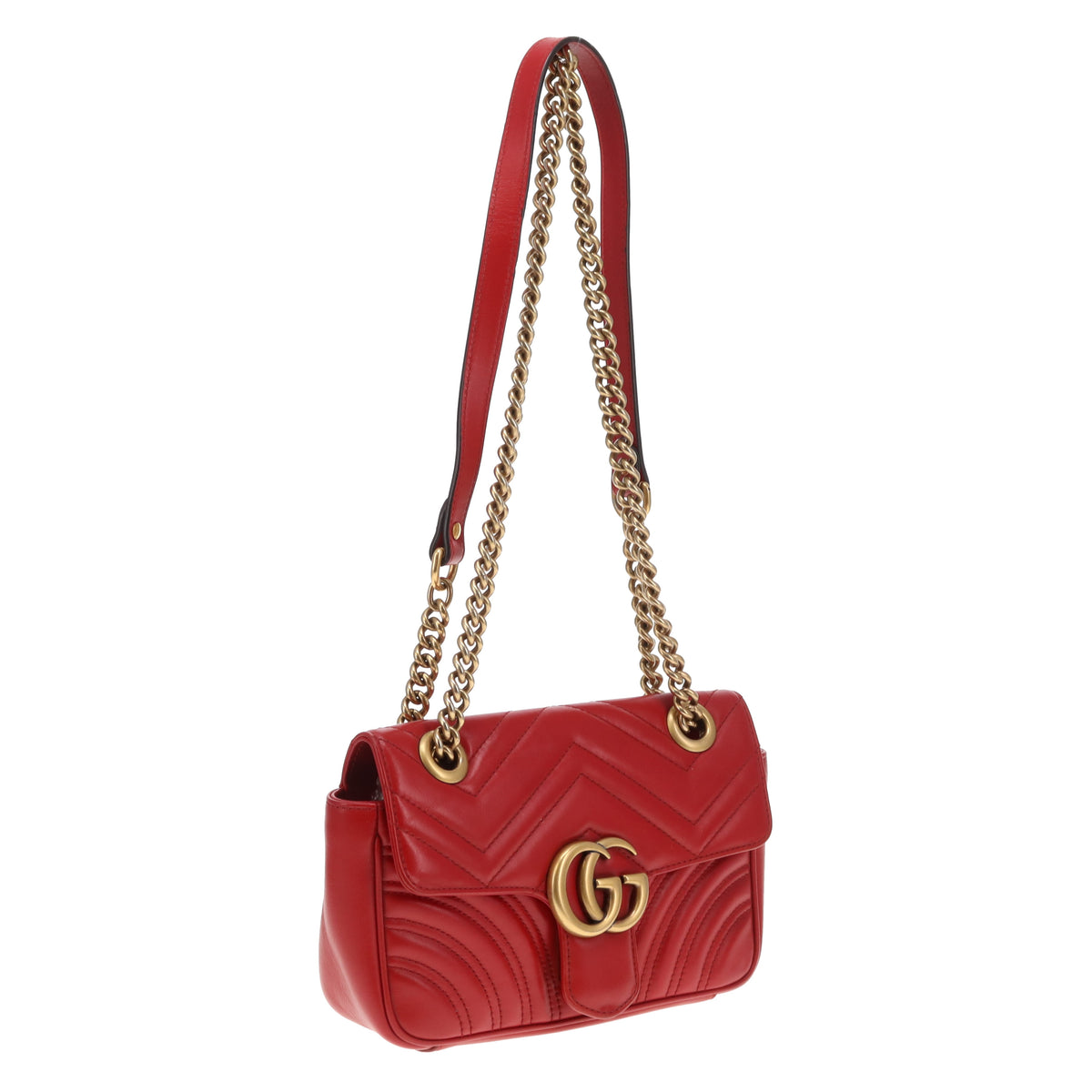 Gucci Marmont Flap Old Model Mini Red GHW