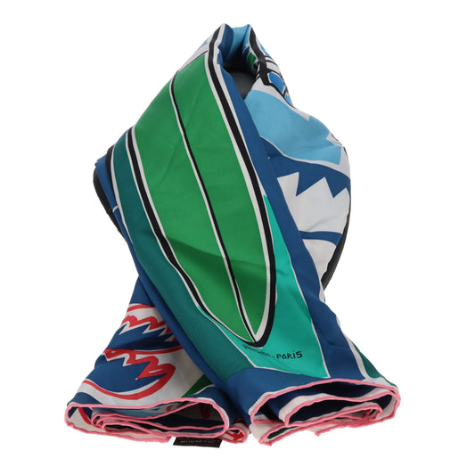 Hermes Scarf 90 Sea Surf & Fun 100% Silk