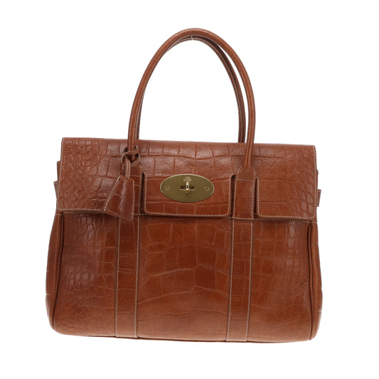 Mulberry Bayswater Croc Embossed Oak GHW