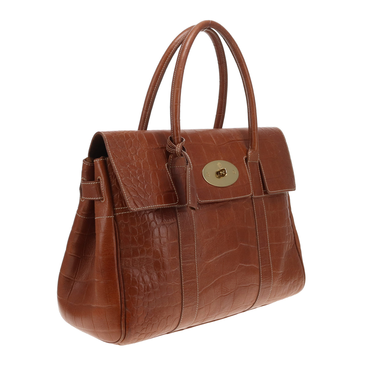 Mulberry Bayswater Croc Embossed Oak GHW