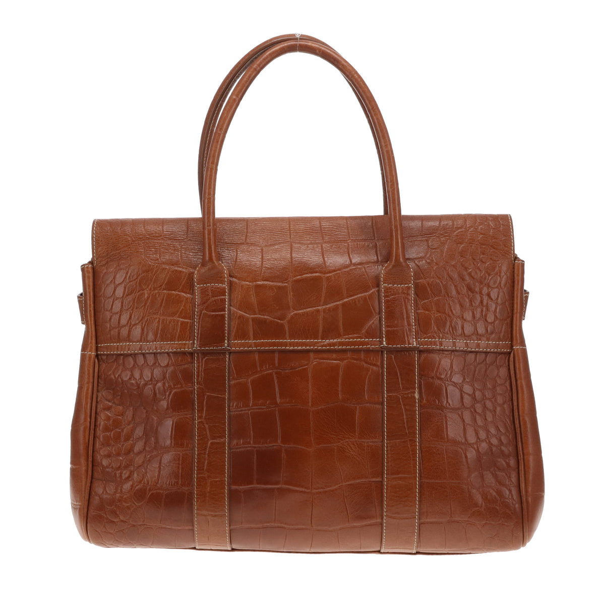 Mulberry Bayswater Croc Embossed Oak GHW