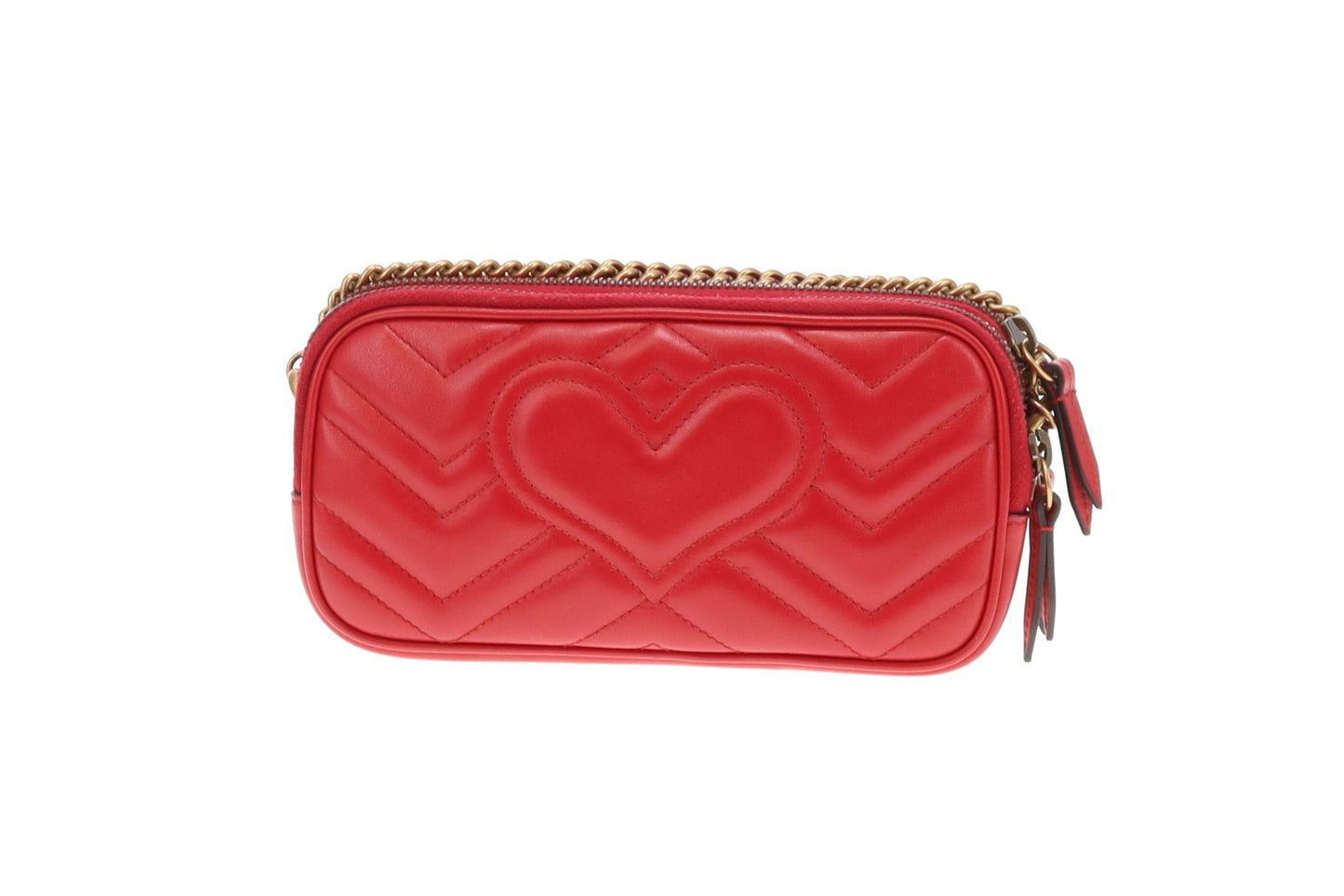 Gucci Marmont Trio Pouch Chain Bag Red
