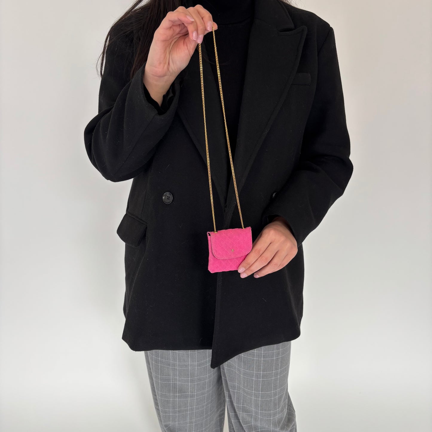 Chanel Vintage Pink  Jersey Quilt Mini Bag