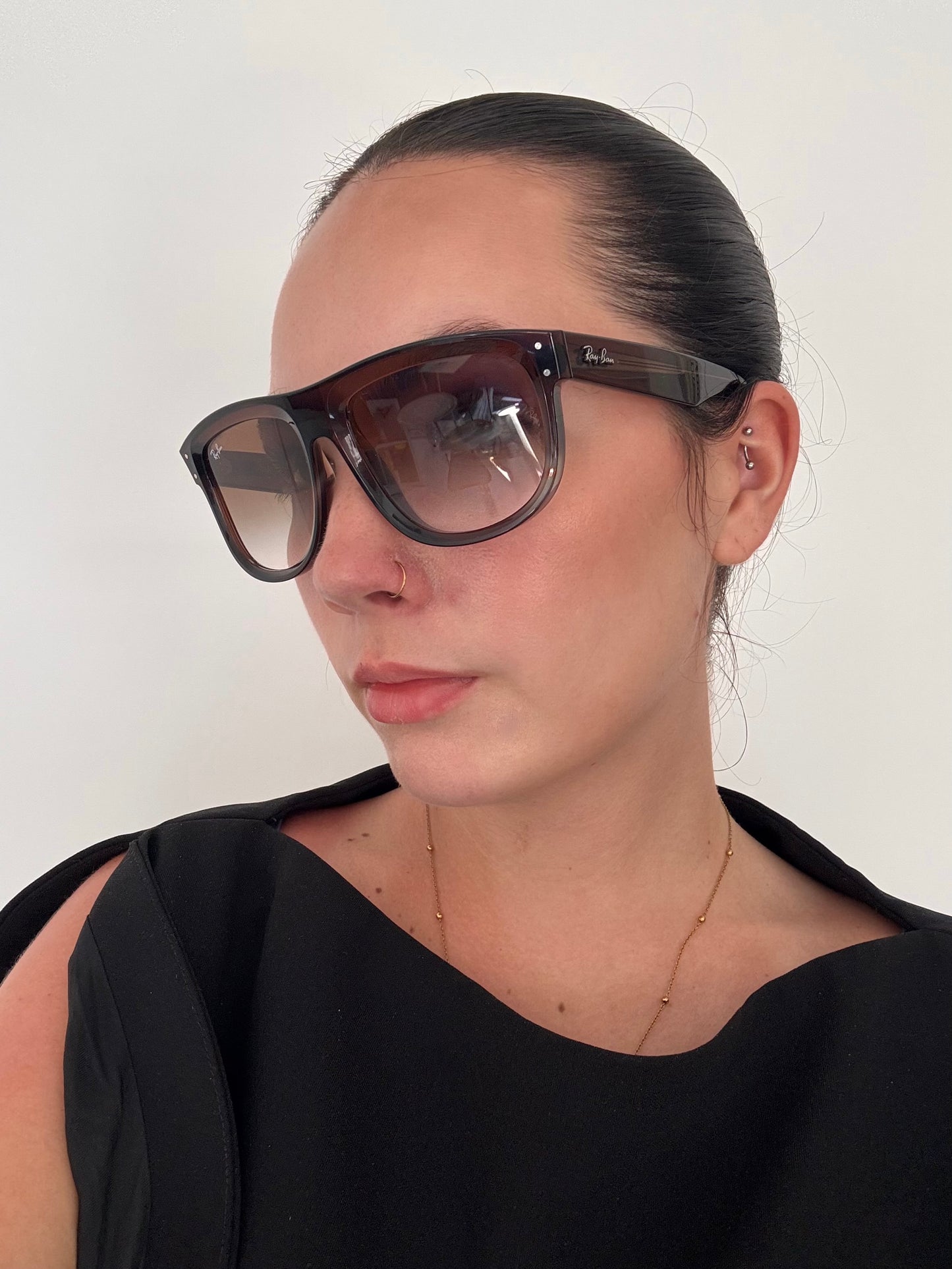 Ray-Ban Boyfriend Reverse in Polished Transparent Brown Frames