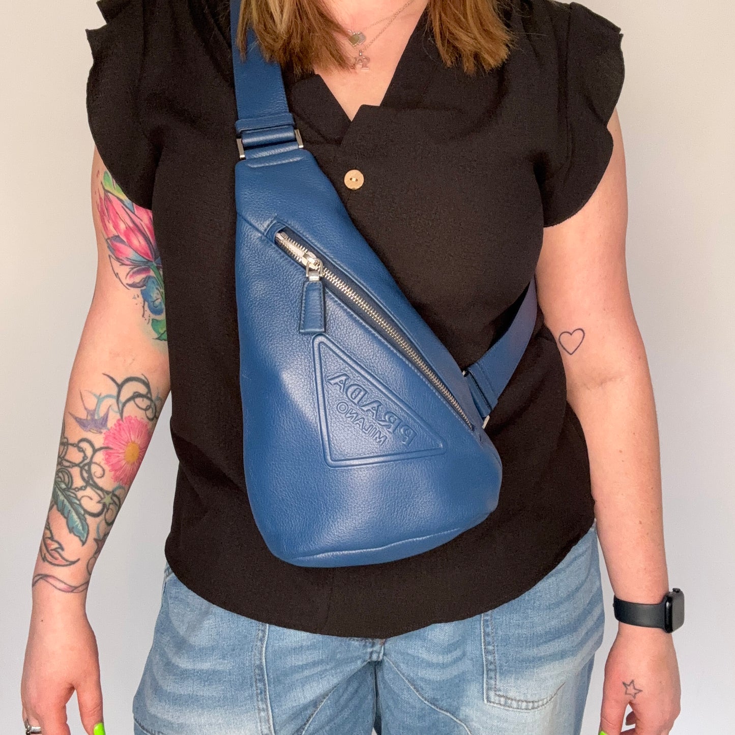 Prada Sling Bag Cobalto Triangle