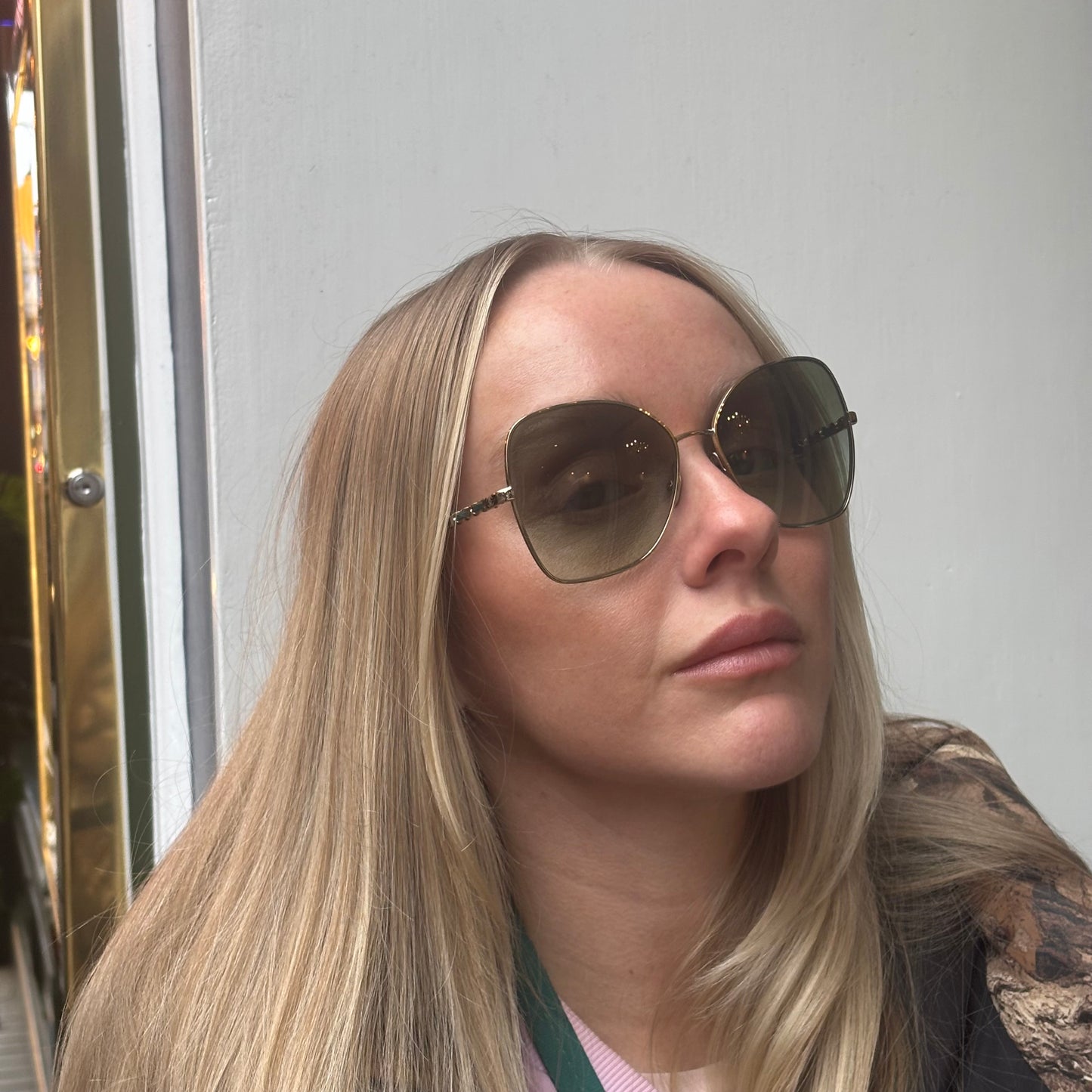 Chanel 4274 Chain Arm Green Lens Sunglasses