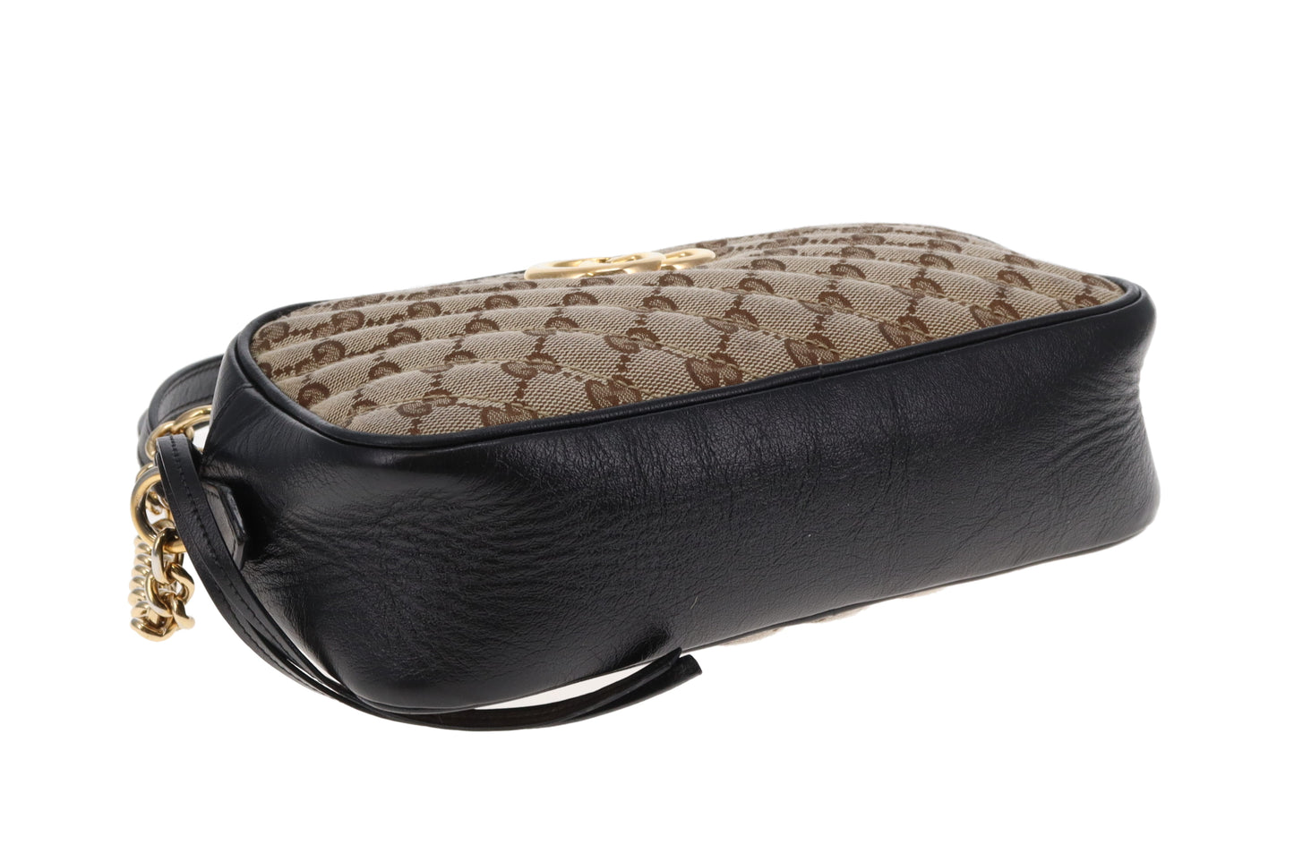 Gucci Marmont Camera Bag Small GG Canvas and Black Leather