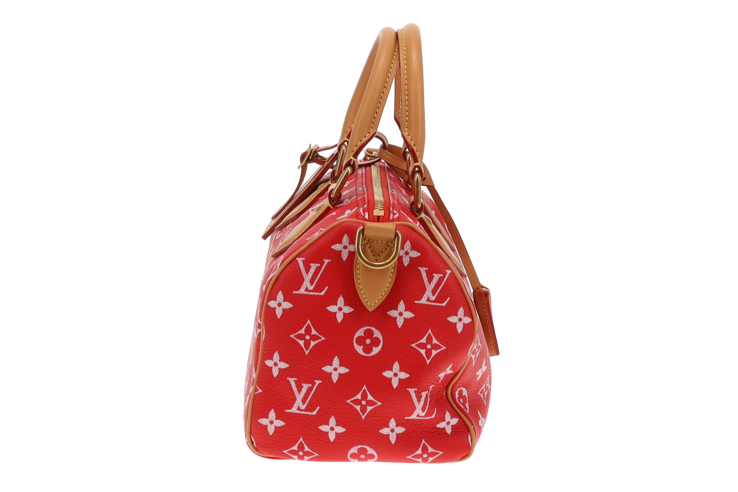 Louis Vuitton Rare Red Leather Pharrell Williams P9 Speedy 25 Shoulder Bag (NFID)