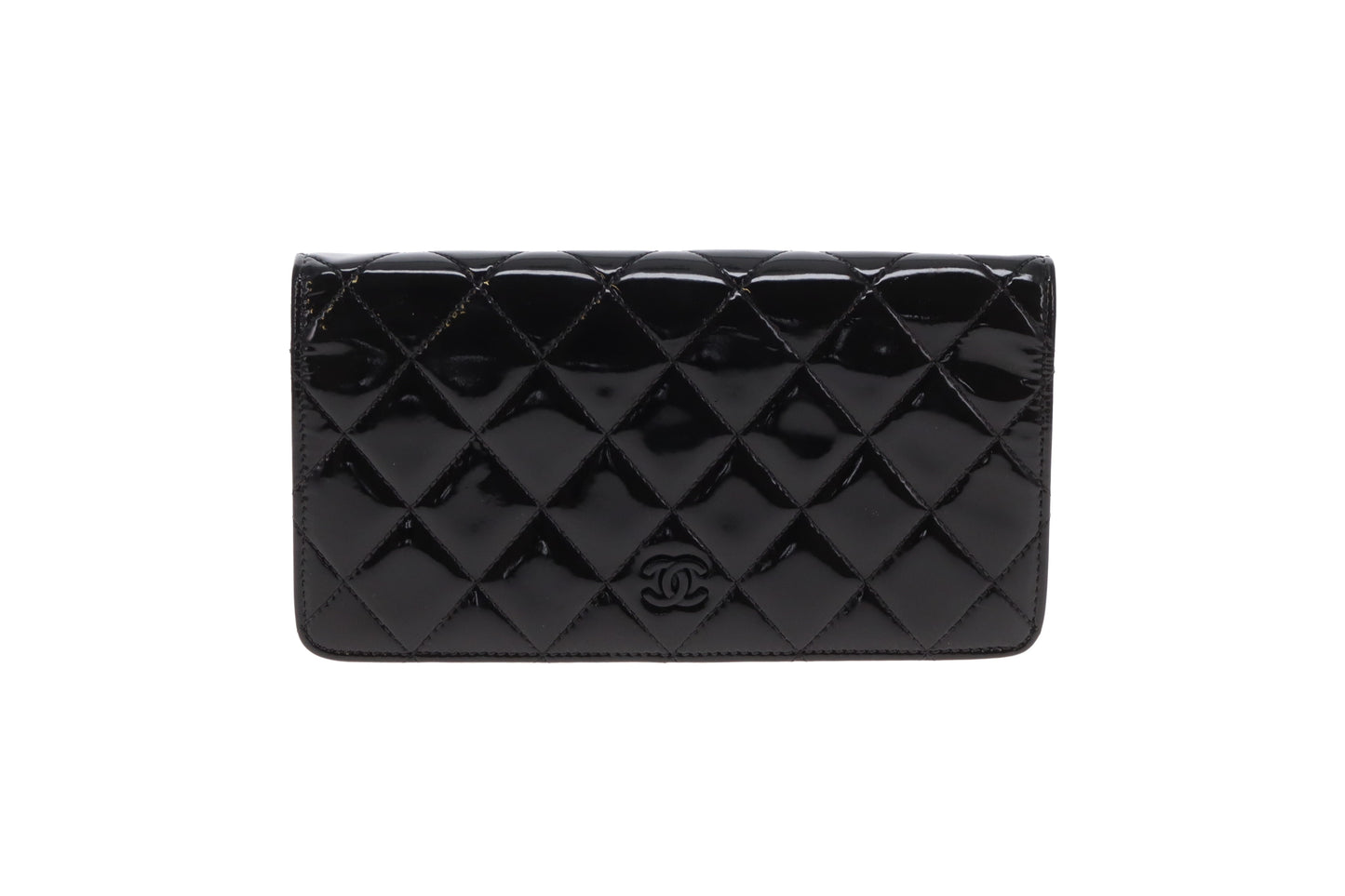 Chanel Classic Flap Wallet Patent Leather Black 2012