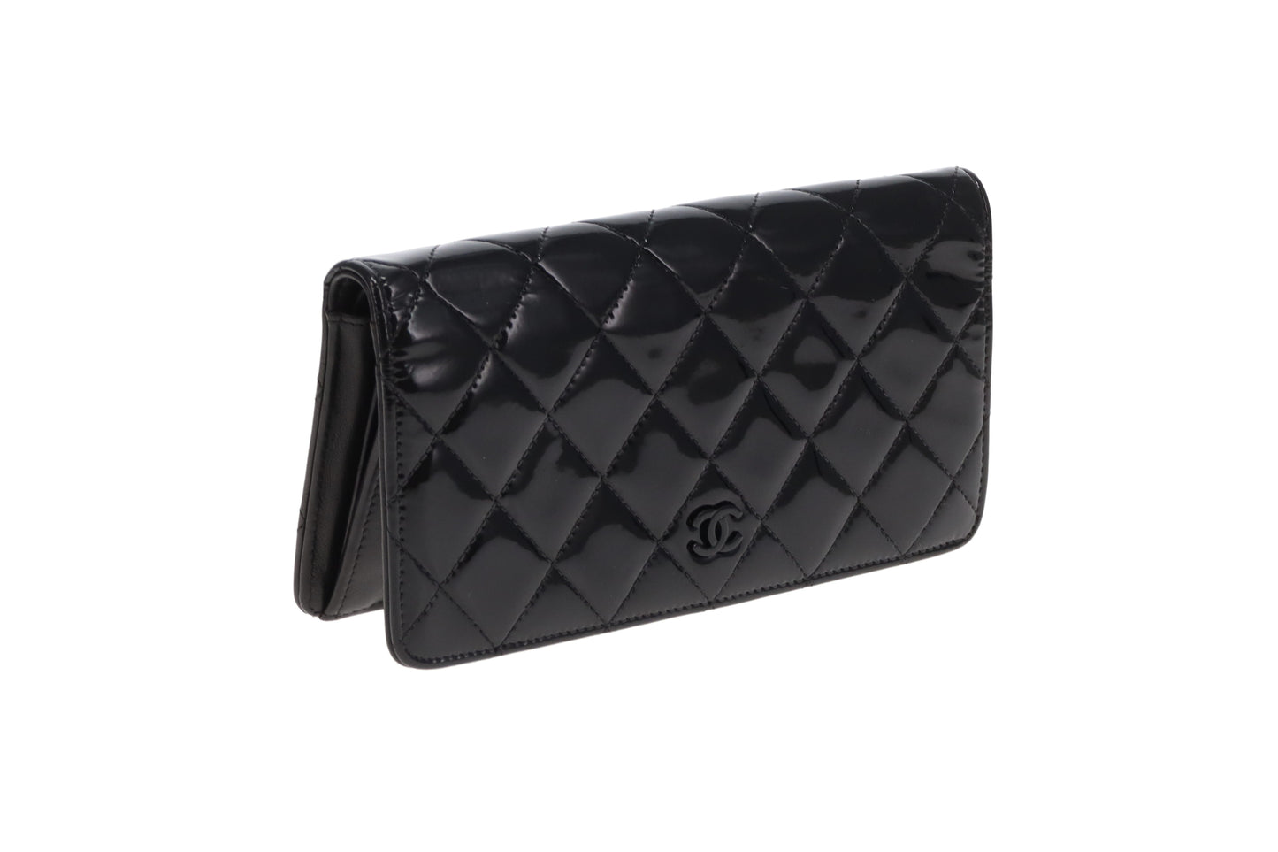 Chanel Classic Flap Wallet Patent Leather Black 2012