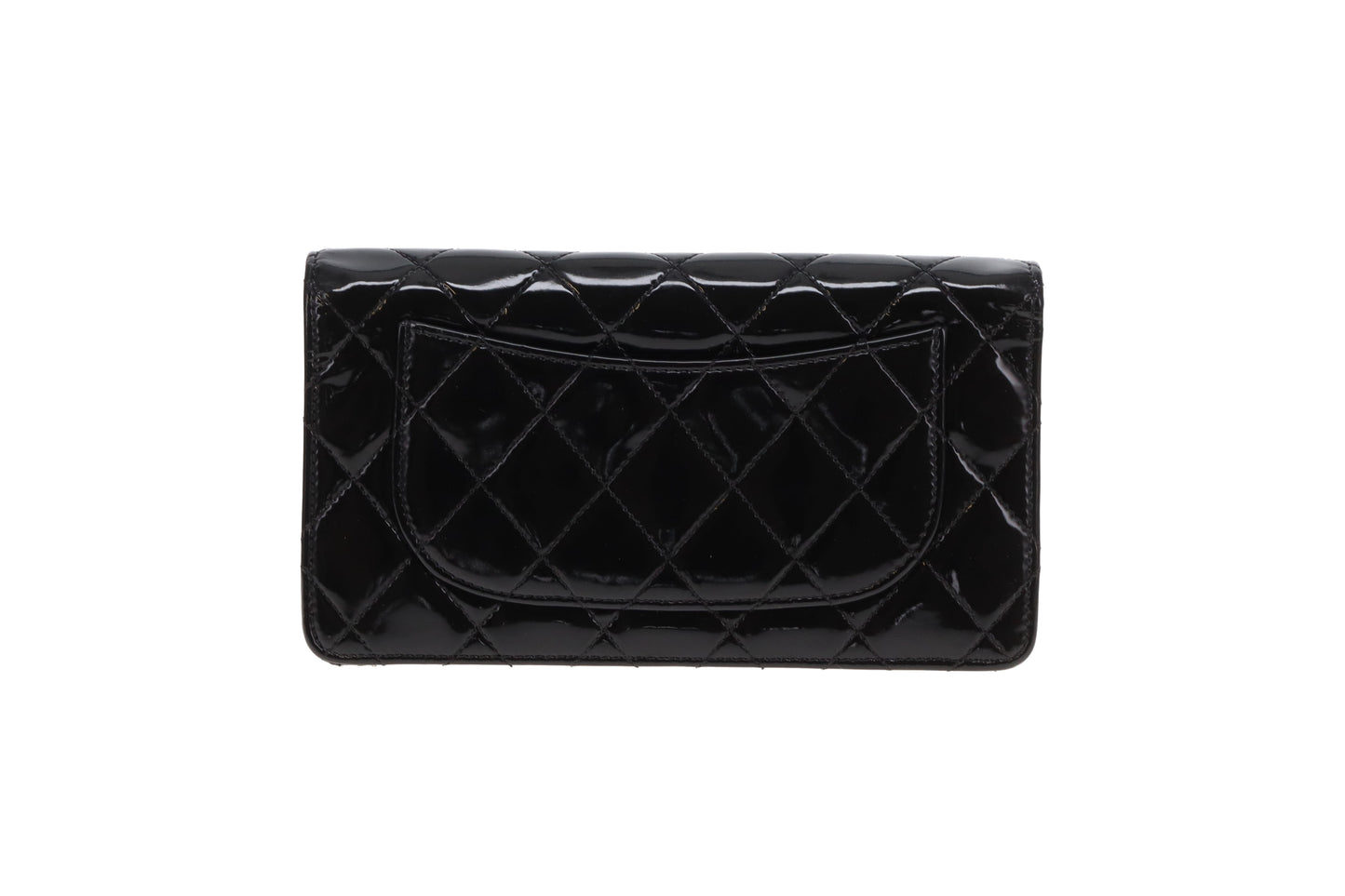 Chanel Classic Flap Wallet Patent Leather Black 2012