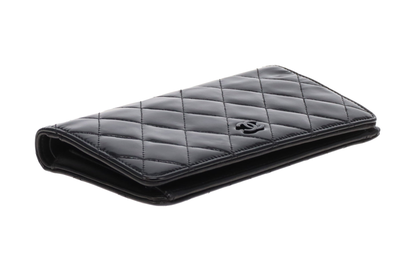 Chanel Classic Flap Wallet Patent Leather Black 2012