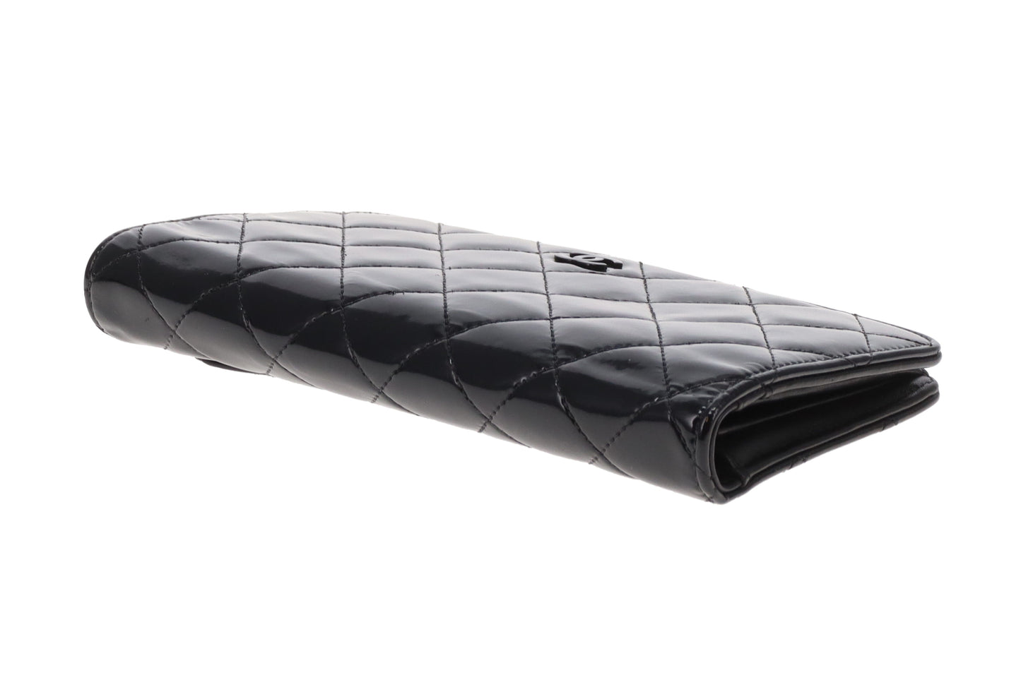 Chanel Classic Flap Wallet Patent Leather Black 2012