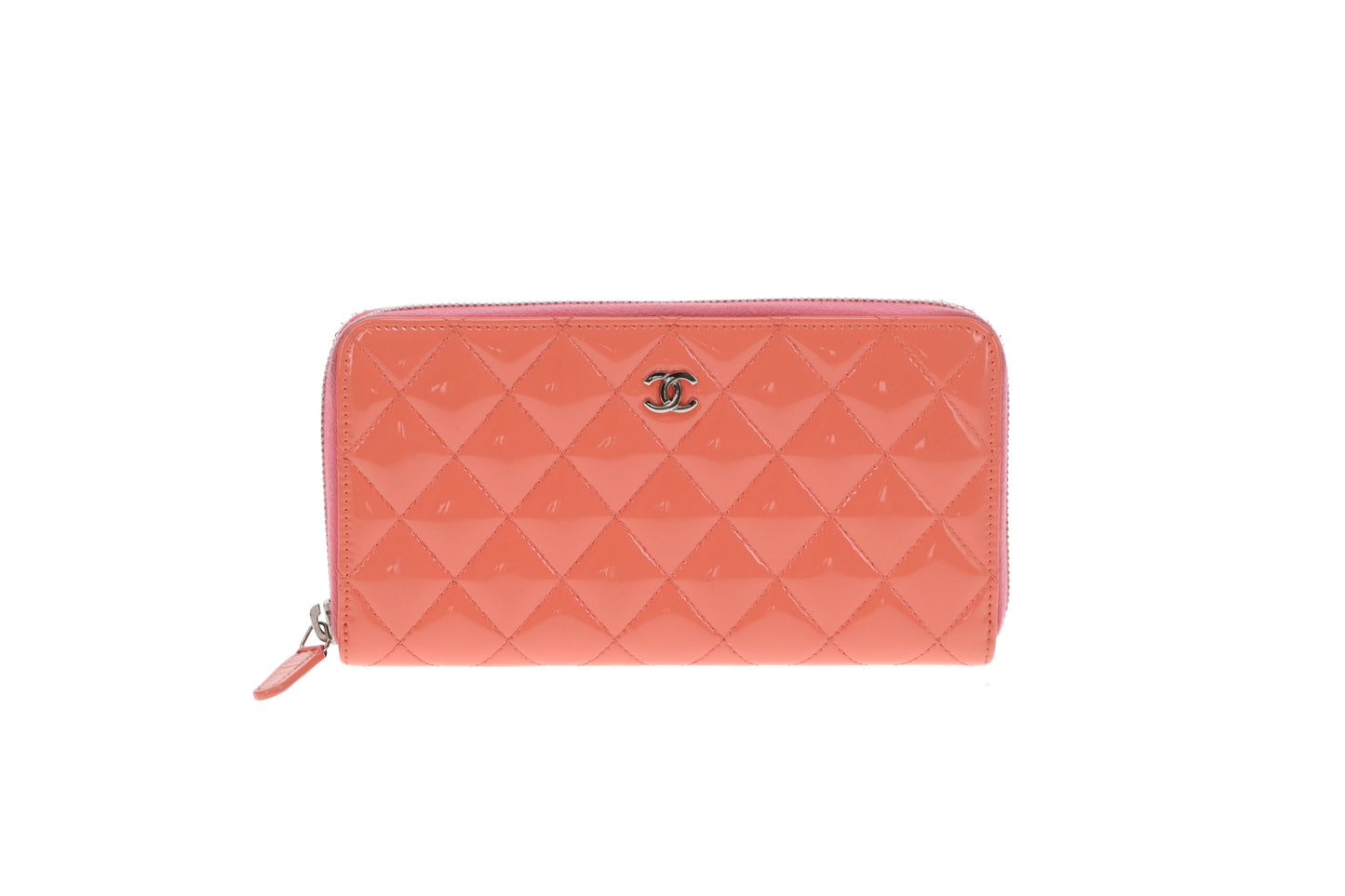 Chanel Classic Zipped wallet Long Patent Coral 2015/16
