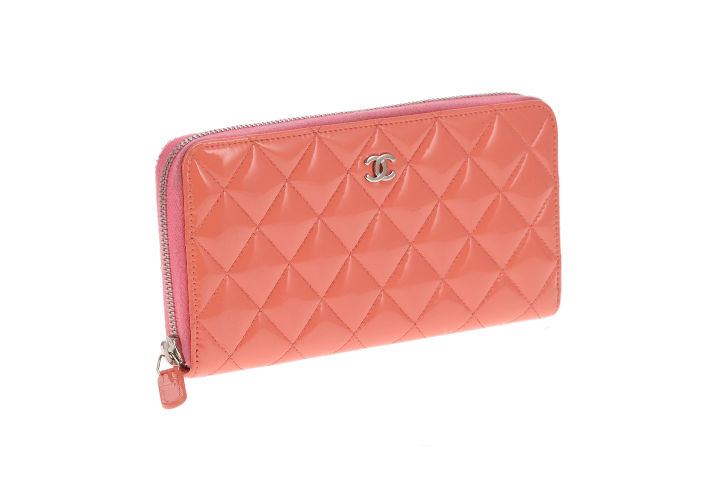 Chanel Classic Zipped wallet Long Patent Coral 2015/16