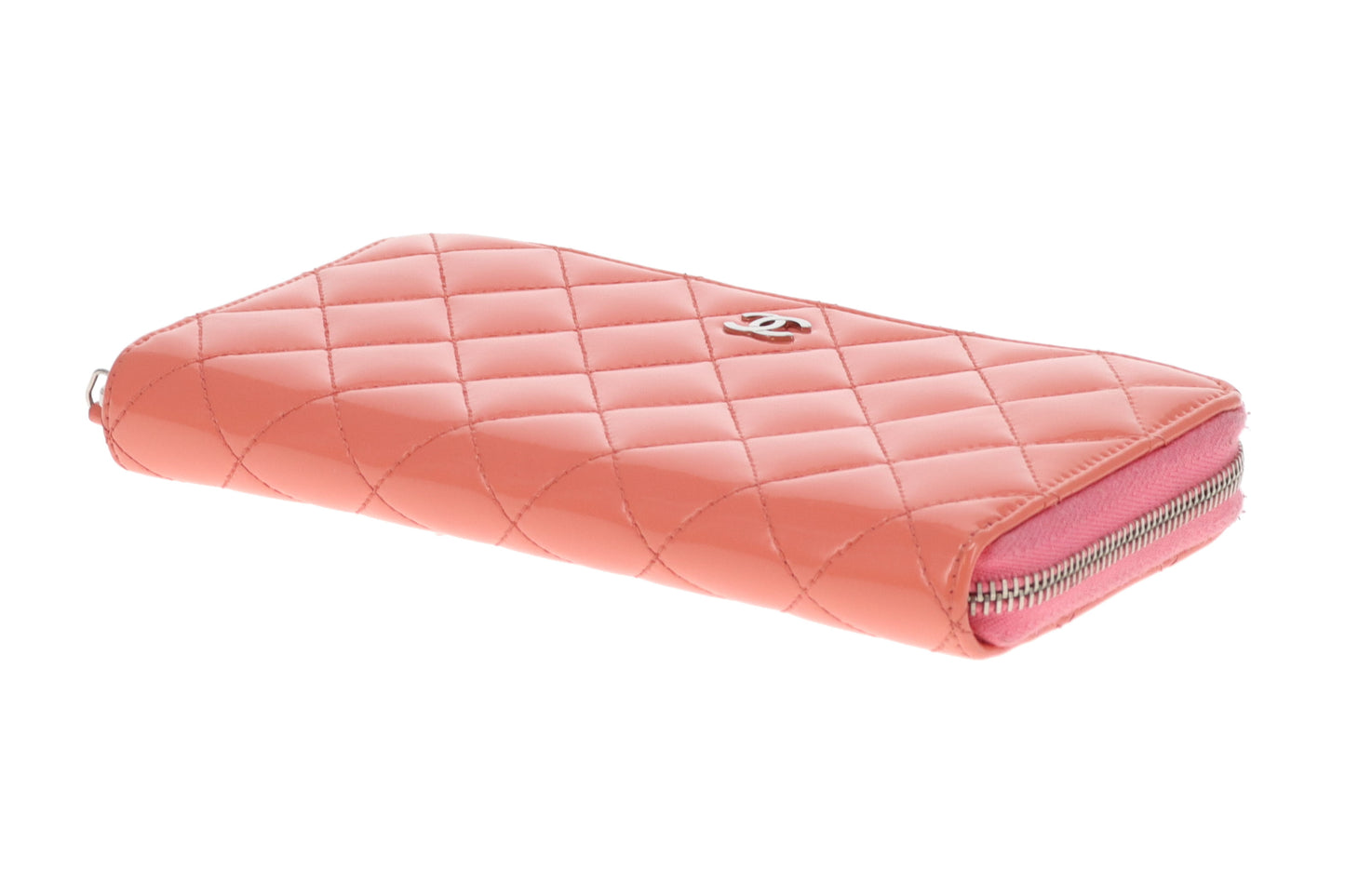 Chanel Classic Zipped wallet Long Patent Coral 2015/16