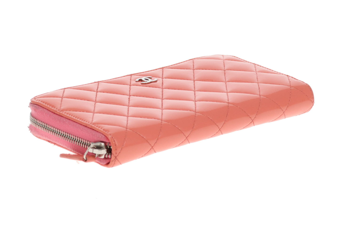 Chanel Classic Zipped wallet Long Patent Coral 2015/16
