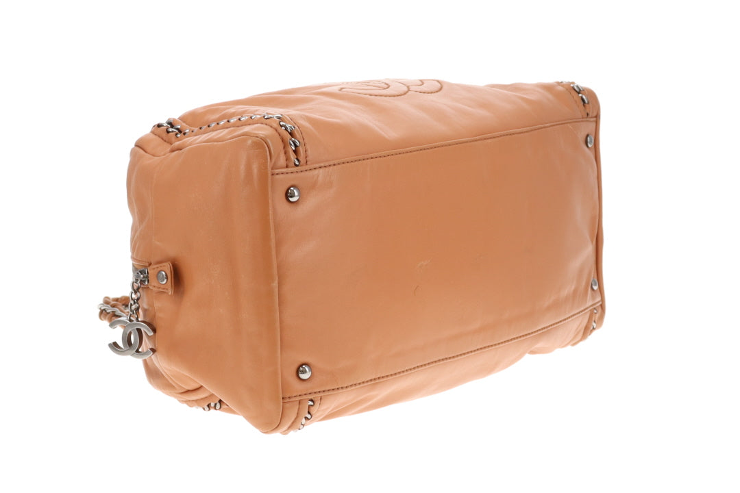 Chanel Luxe Ligne Bowling Bag Tan SHW 2005/06