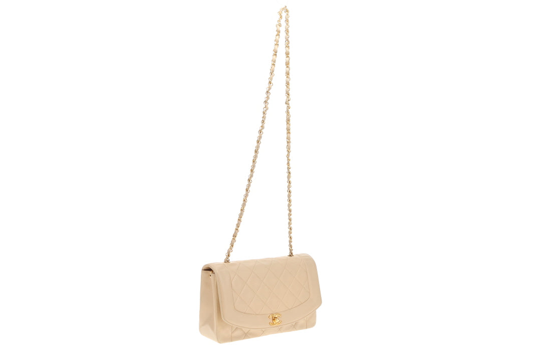 Chanel Diana Medium Beige Lambskin GHW 91/94