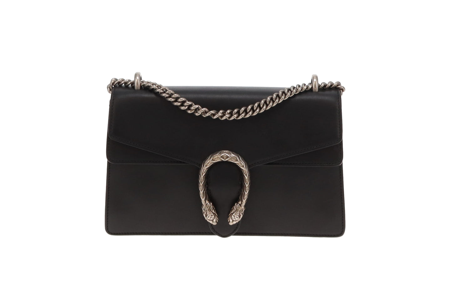 Gucci Dionysus Medium Shoulder Bag Black Leather SHW
