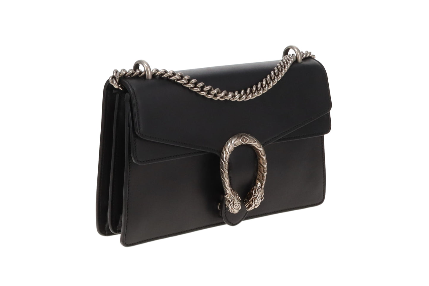 Gucci Dionysus Medium Shoulder Bag Black Leather SHW