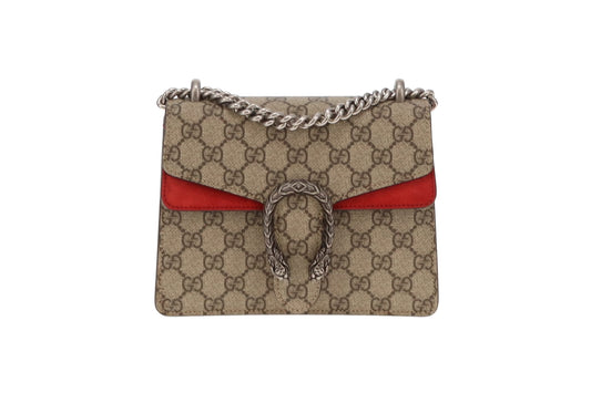 Gucci Dionysus Small Shoulder Bag GG Supreme and Red
