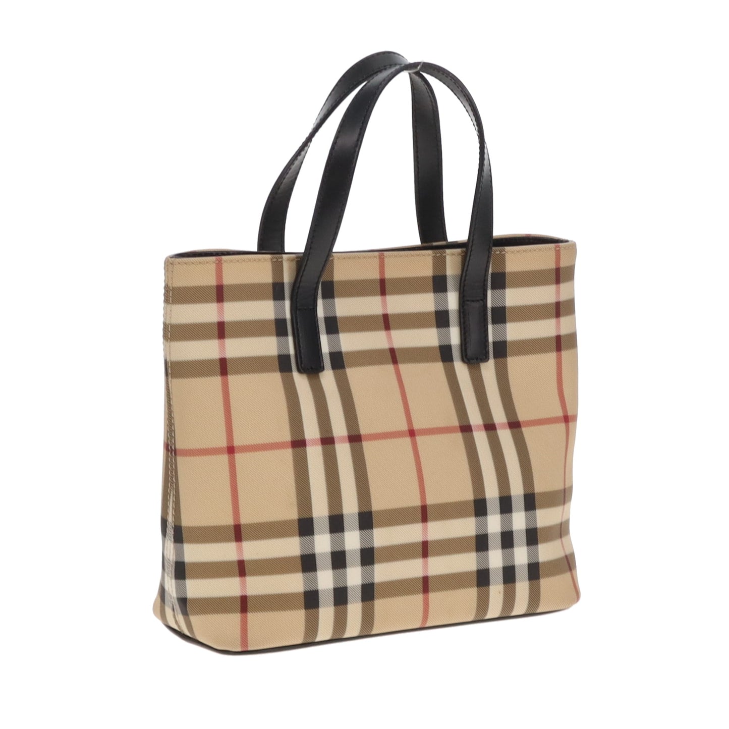 Burberry Tote Bag Mini Check Coated Canvas and Leather
