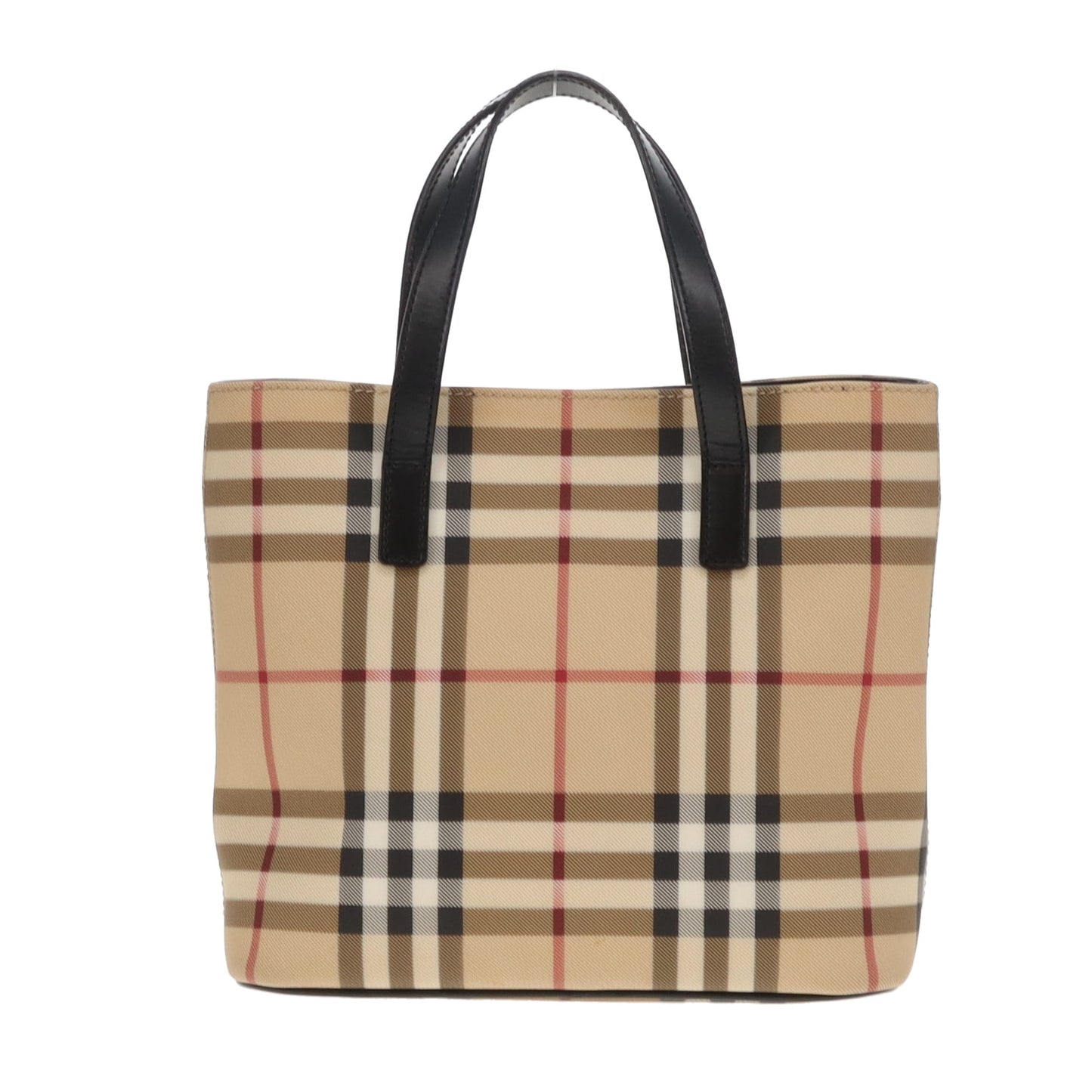 Burberry Tote Bag Mini Check Coated Canvas and Leather