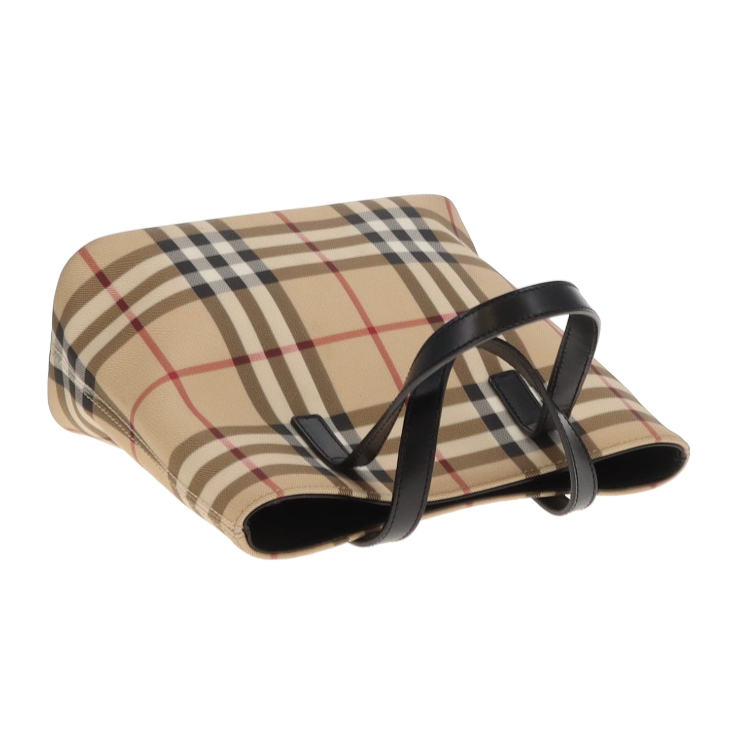 Burberry Tote Bag Mini Check Coated Canvas and Leather