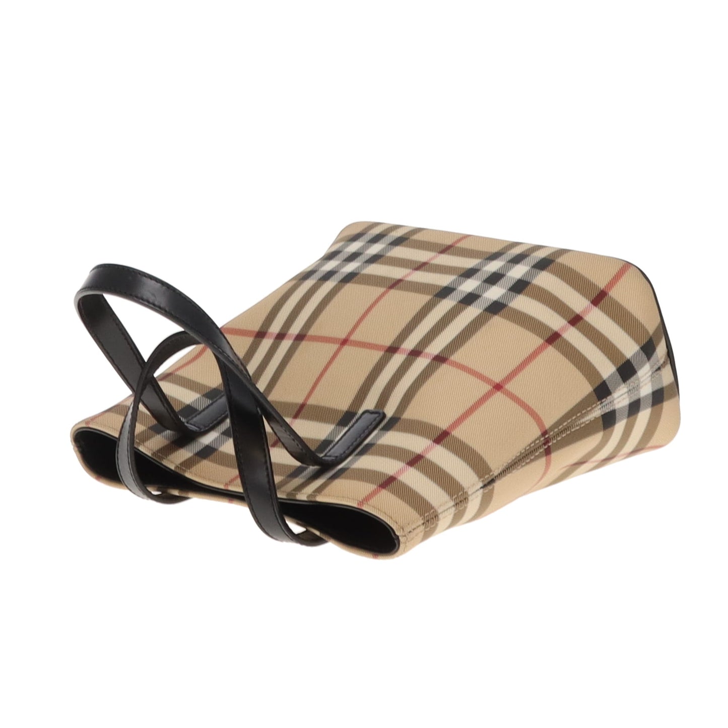 Burberry Tote Bag Mini Check Coated Canvas and Leather