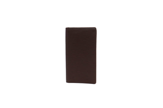 Louis Vuitton Vintage Vertical Epi Leather Mocha Brazza Wallet