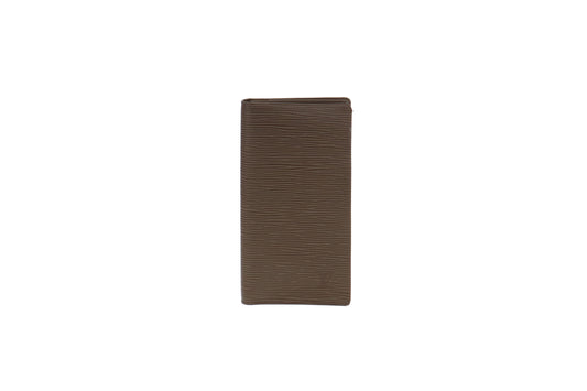 Louis Vuitton Vintage Vertical Epi Leather Etoupe Brazza Wallet