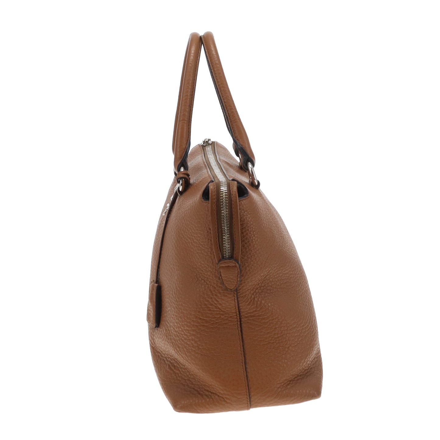 Prada Handbag Brown Grained Leather SHW